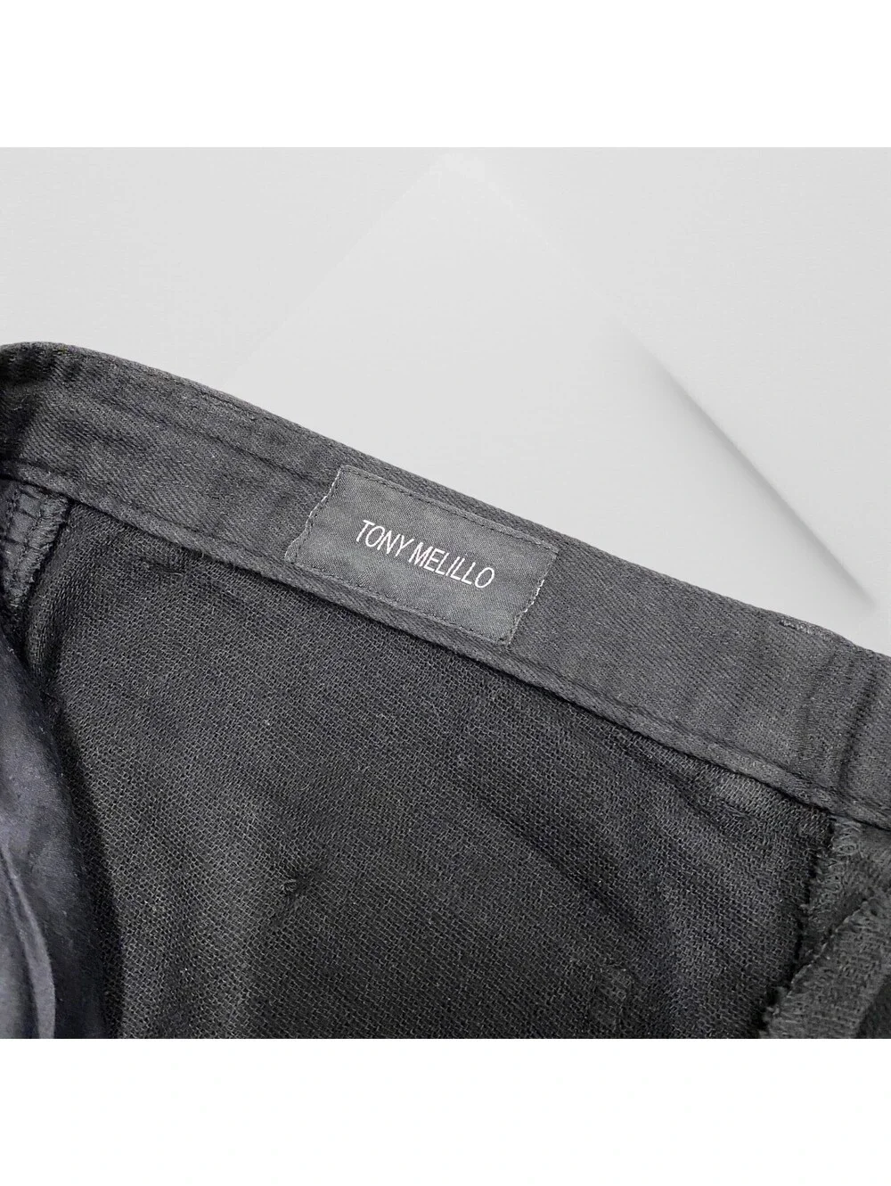 Anthony Tony Melillo Mens ATM  Black Pants Size 34 x 31 Thick Cotton Loose Pants